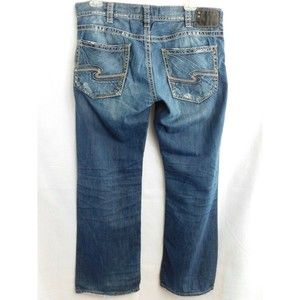 Silver Nash Straight Jeans 38 Mens Blue Denim Zipper Fly 5-Pocket Size 38 x 30